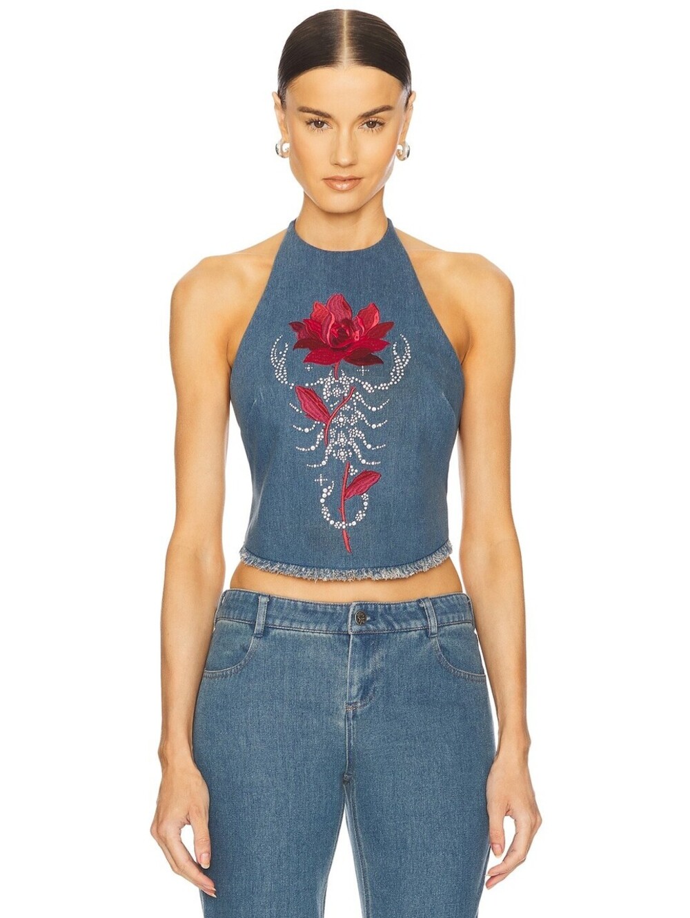 LOBA Samantha Denim Halter Top